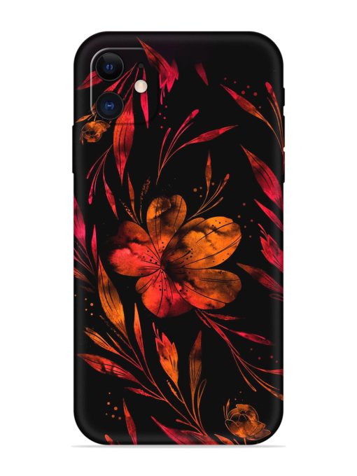 Red Flower Painting Embossed Soft Silicone Case for Apple Iphone 11 Edge Zapvi