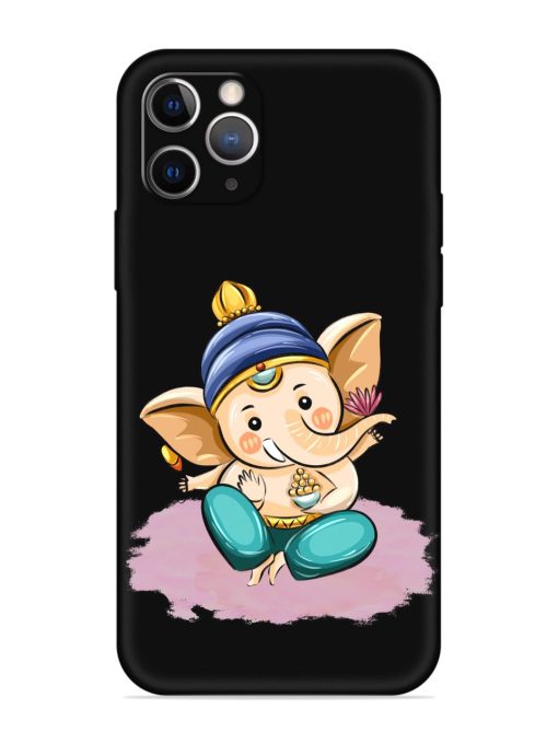 Bal Ganesh Vector Art Embossed Soft Silicone Case for Apple Iphone 11 Pro Edge Zapvi