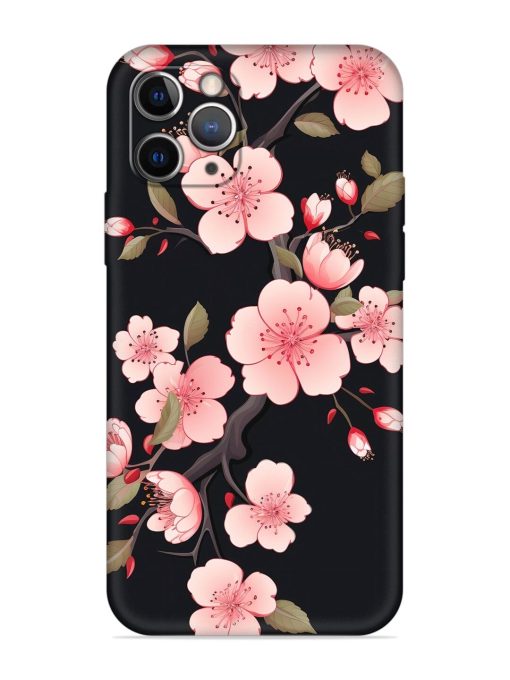 Cherry Blossom Embossed Soft Silicone Case for Apple Iphone 11 Pro Edge Zapvi