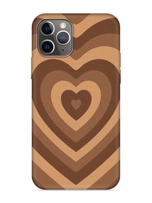 Brown Heart Embossed Soft Silicone Case for Apple Iphone 11 Pro Max Edge Zapvi