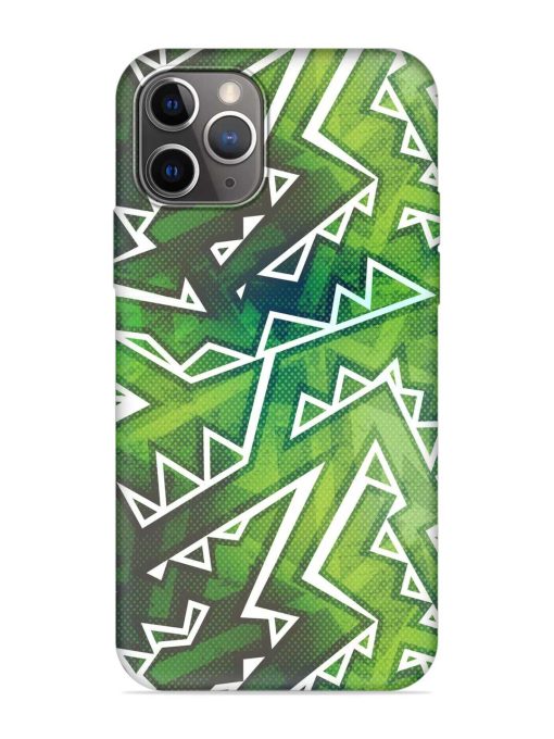 Green Graffiti Seamless Embossed Soft Silicone Case for Apple Iphone 11 Pro Max Edge Zapvi