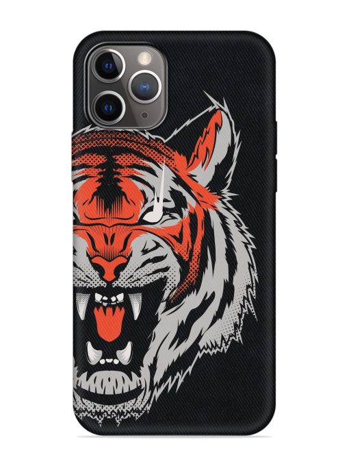 Tiger Aggression Embossed Soft Silicone Case for Apple Iphone 11 Pro Max Edge Zapvi