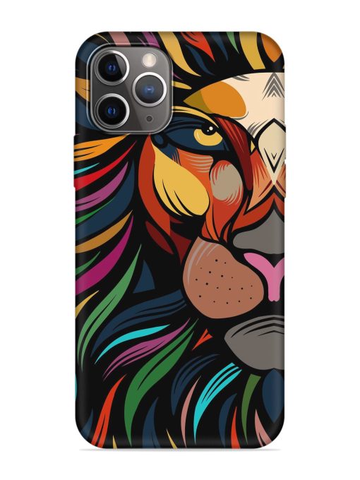 Trippy Lion Art Embossed Soft Silicone Case for Apple Iphone 11 Pro Max Edge Zapvi