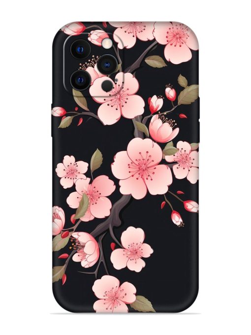 Cherry Blossom Embossed Soft Silicone Case for Apple Iphone 12 Pro Edge Zapvi