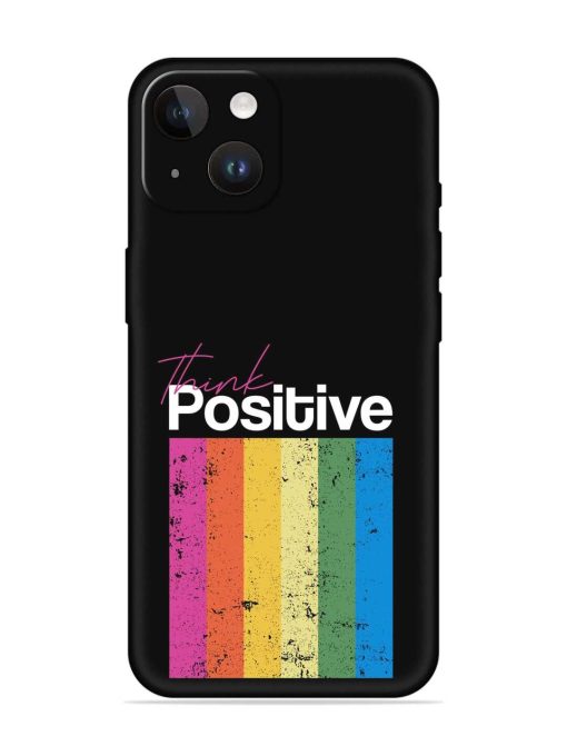 Think Positive Typography Embossed Soft Silicone Case for Apple Iphone 14 Edge Zapvi