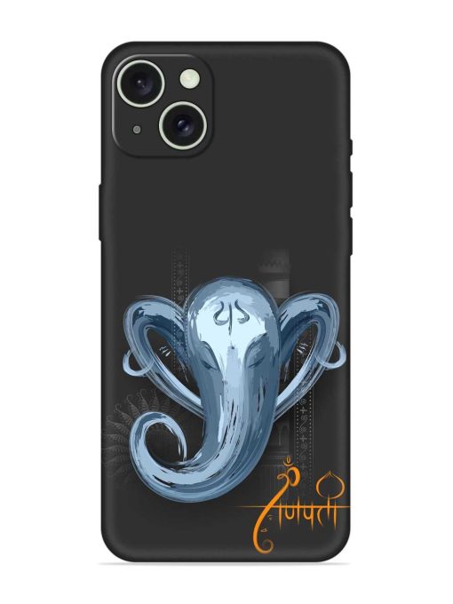 Illustration Lord Ganpati Embossed Soft Silicone Case for Apple Iphone 15 Plus Edge Zapvi