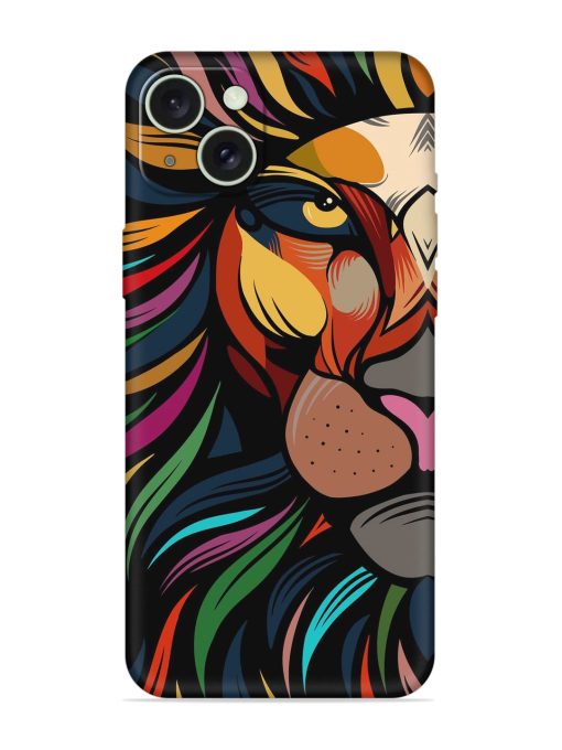 Trippy Lion Art Embossed Soft Silicone Case for Apple Iphone 15 Plus Edge Zapvi