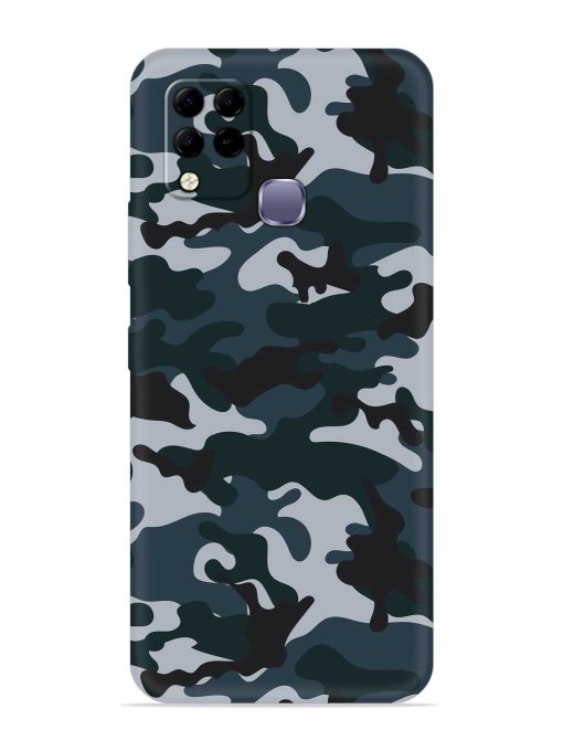 Dark Blue Army Military Art Embossed Soft Silicone Case for Infinix Hot 10S Edge Zapvi