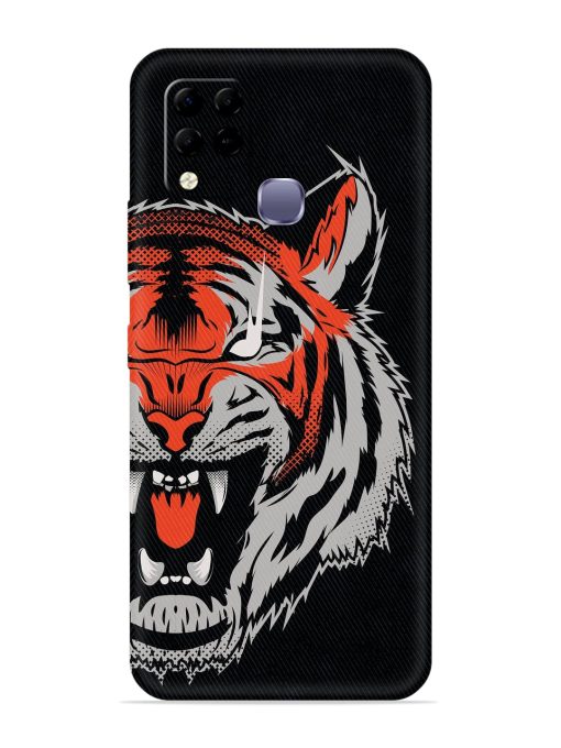 Tiger Aggression Embossed Soft Silicone Case for Infinix Hot 10S Edge Zapvi