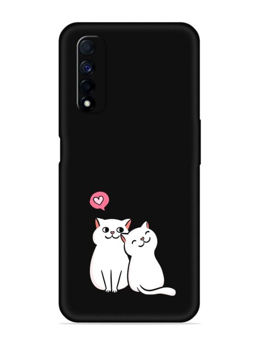 Cute Loving Cats Embossed Soft Silicone Case for Realme Narzo 30 (4G) Edge Zapvi