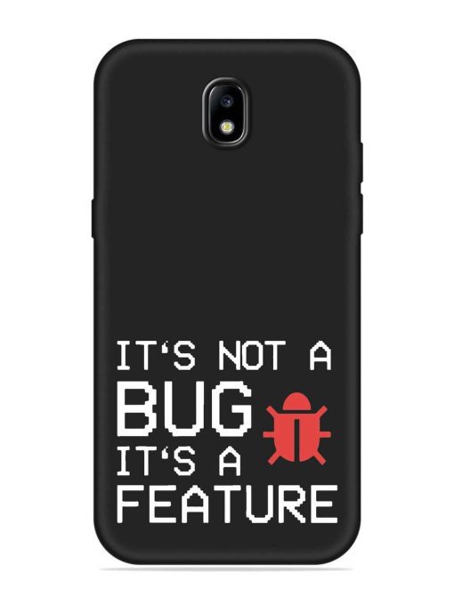 Not Bug Feature Embossed Soft Silicone Case for Samsung Galaxy J7 (2017) Edge Zapvi