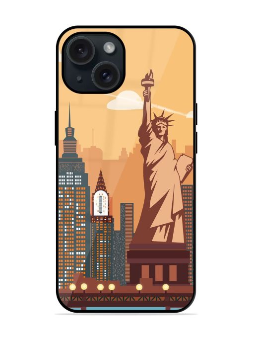 New York Statue Of Liberty Architectural Scenery Glossy Metal TPU Case Edge Zapvi