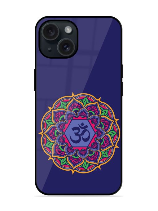 Om Mandala Art Blue Glossy Metal TPU Case Edge Zapvi