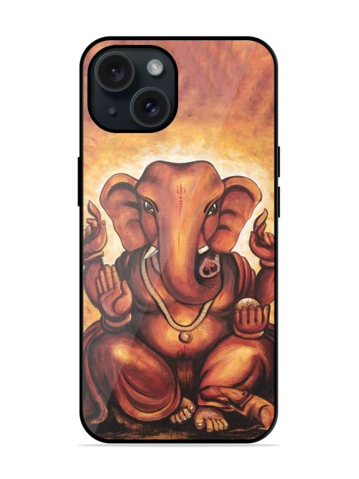 Brown Ganpati Art Glossy Metal TPU Case Edge Zapvi