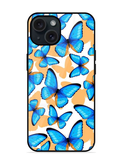 Blue Tropical Butterflies Glossy Metal TPU Case Edge Zapvi