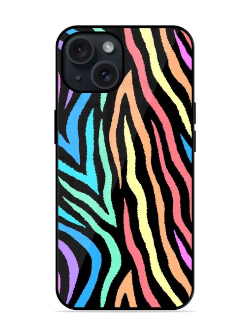 Colorful Abstract Zebra Glossy Metal TPU Case Edge Zapvi