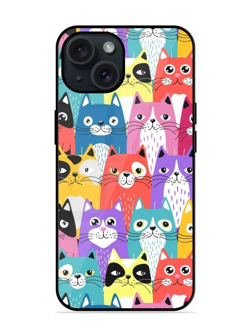 Funny Cartoon Cats Glossy Metal TPU Case Edge Zapvi