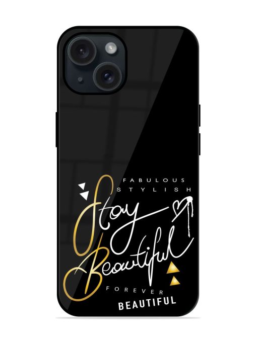 Stay Beautiful Text Glossy Metal TPU Case Edge Zapvi