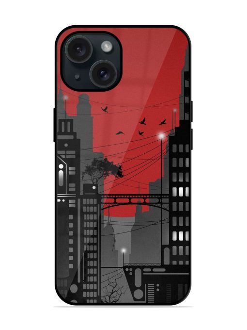 City View Illustration Glossy Metal TPU Case Edge Zapvi