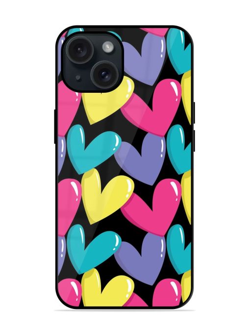 Colorful Hearts Seamless Glossy Metal TPU Case Edge Zapvi