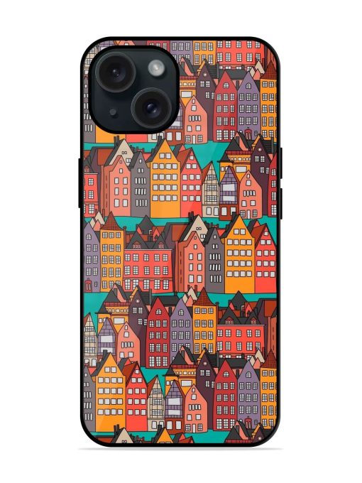 Seamless Pattern Building Glossy Metal TPU Case Edge Zapvi