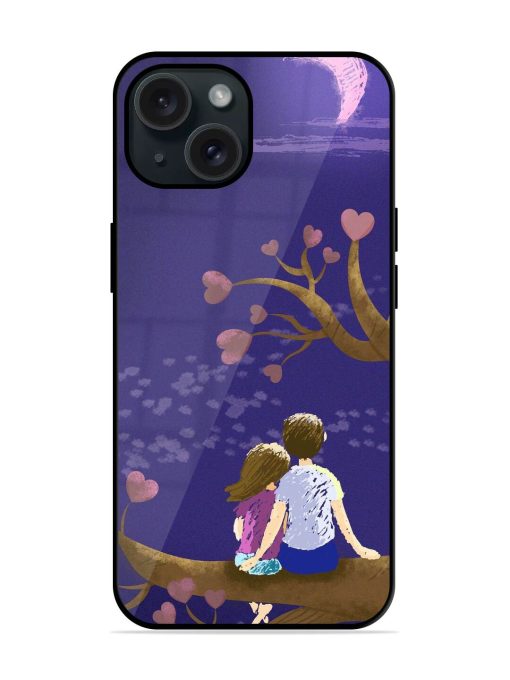 Couple Love Tree Moon Glossy Metal TPU Case Edge Zapvi