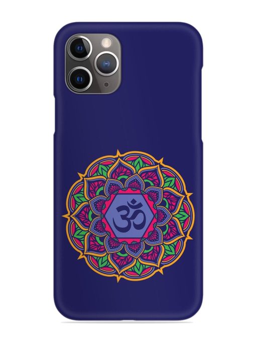 Om Mandala Art Blue Snap Case for Apple Iphone 11 Pro Edge Zapvi