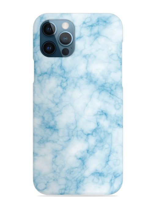 Blue White Natural Marble Snap Case for Apple Iphone 12 Pro Edge Zapvi