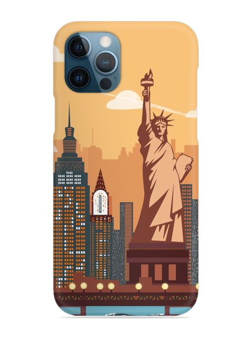 New York Statue Of Liberty Architectural Scenery Snap Case for Apple Iphone 12 Pro Edge Zapvi