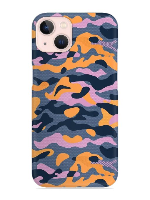 Camouflage Army Military English Orange Art Snap Case for Apple Iphone 14 Edge Zapvi