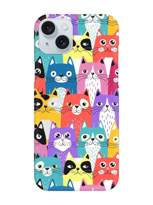 Funny Cartoon Cats Snap Case for Apple Iphone 15 Plus Edge Zapvi