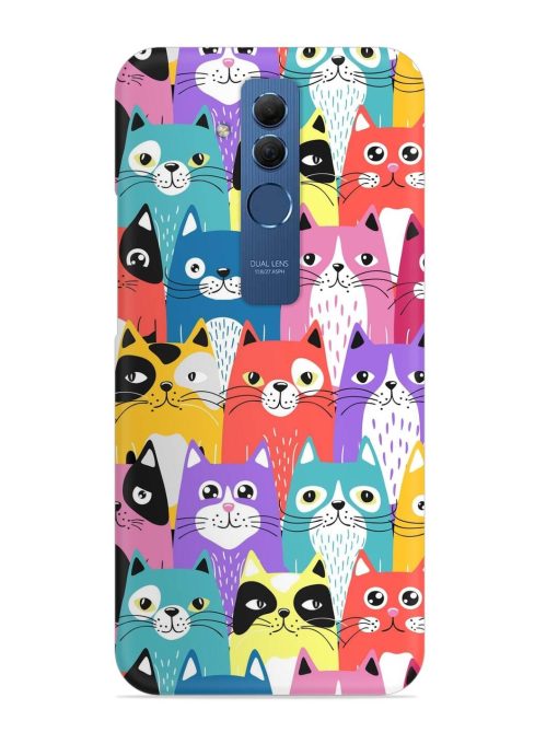 Funny Cartoon Cats Snap Case for Honor Mate 20 Lite Edge Zapvi