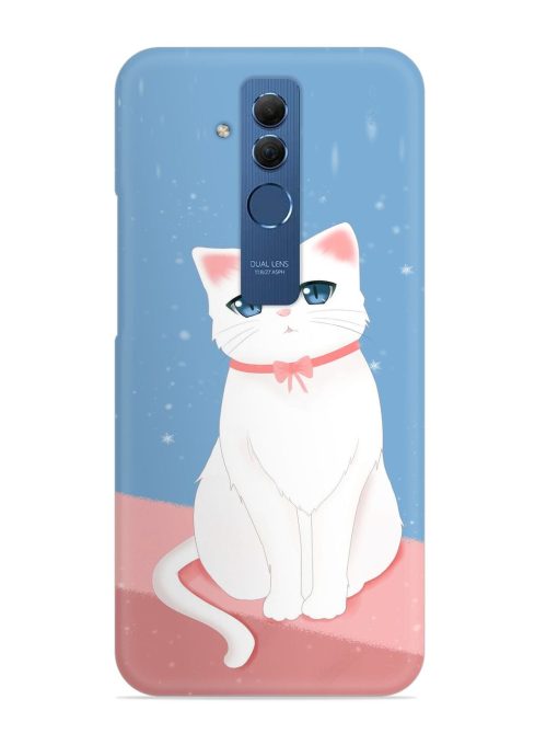 Cute White Cat Snap Case for Honor Mate 20 Lite Edge Zapvi