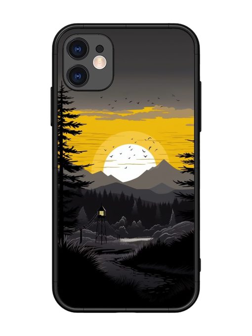 Sunset Vector Glossy Metal Phone Cover for Apple Iphone 11 Edge Zapvi