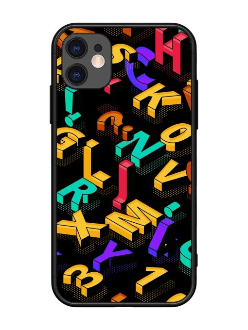 Seamless Pattern With Letters Glossy Metal Phone Cover for Apple Iphone 11 Edge Zapvi