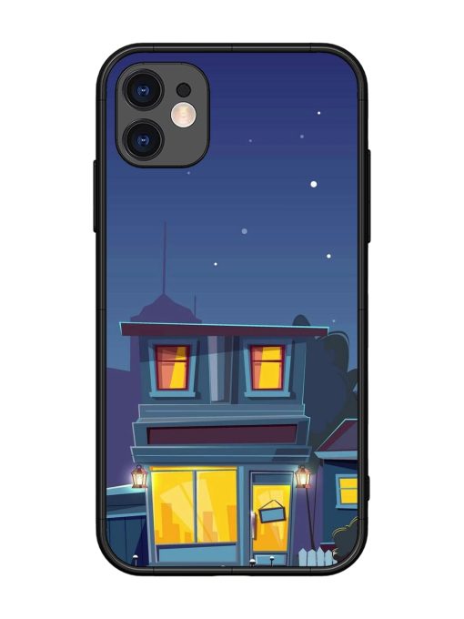 Vector Night House Glossy Metal Phone Cover for Apple Iphone 11 Edge Zapvi