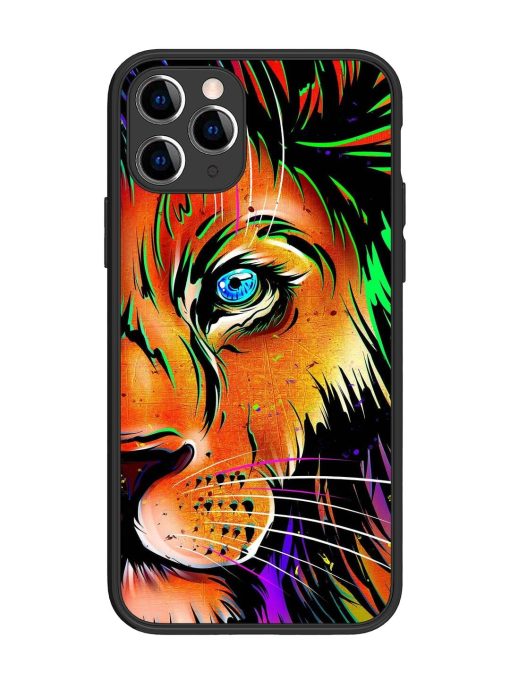 Colorful Lion Design Glossy Metal TPU Phone Cover for Apple Iphone 11 Pro Edge Zapvi