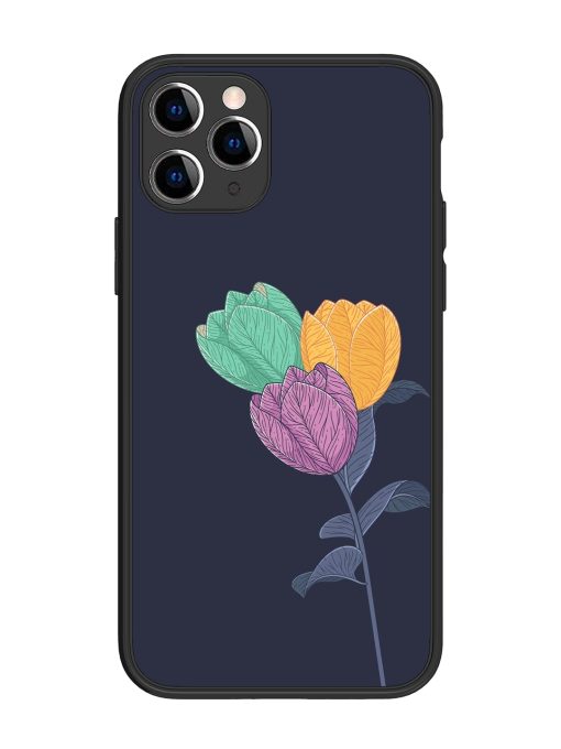 Flower Vector Glossy Metal Phone Cover for Apple Iphone 11 Pro Edge Zapvi