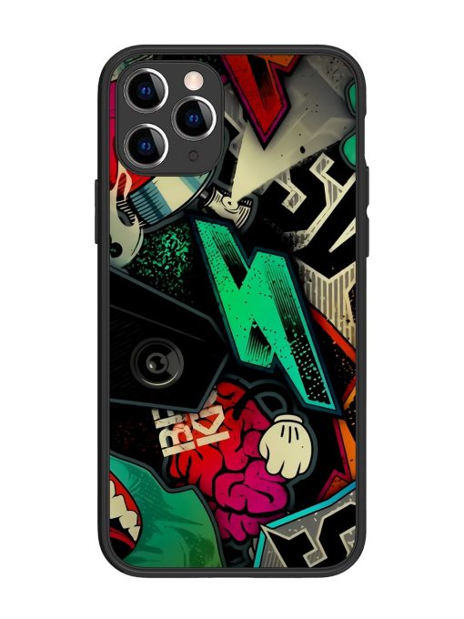 Graffiti Art Glossy Metal Phone Cover for Apple Iphone 11 Pro Edge Zapvi