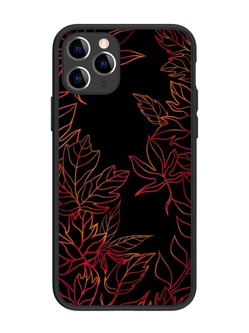 Red Floral Pattern Glossy Metal Phone Cover for Apple Iphone 11 Pro Edge Zapvi