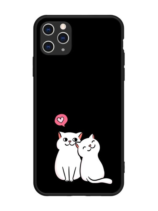 Cat Love Glossy Metal Phone Cover for Apple Iphone 11 Pro Max Edge Zapvi