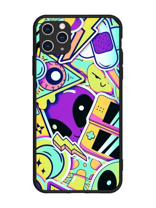 Scratch Art Glossy Metal Phone Cover for Apple Iphone 11 Pro Max Edge Zapvi