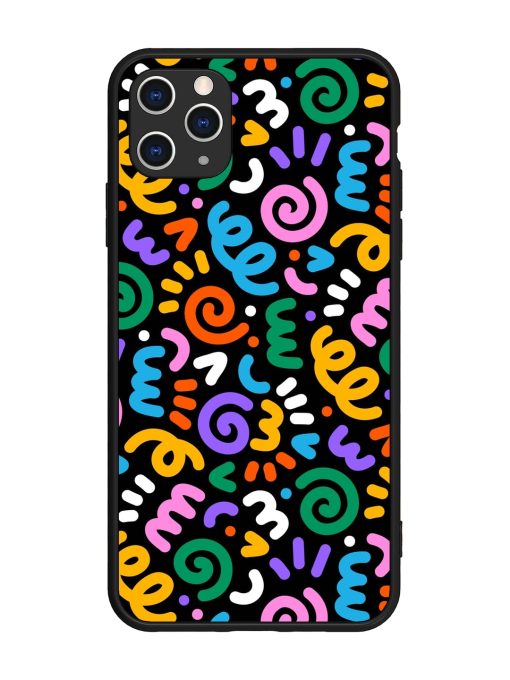 Colorful Seamless Vector Glossy Metal Phone Cover for Apple Iphone 11 Pro Max Edge Zapvi