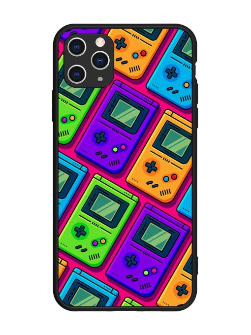 Game Seamless Pattern Glossy Metal Phone Cover for Apple Iphone 11 Pro Max Edge Zapvi