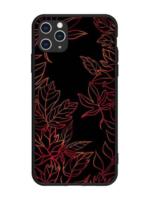 Red Floral Pattern Glossy Metal Phone Cover for Apple Iphone 11 Pro Max Edge Zapvi