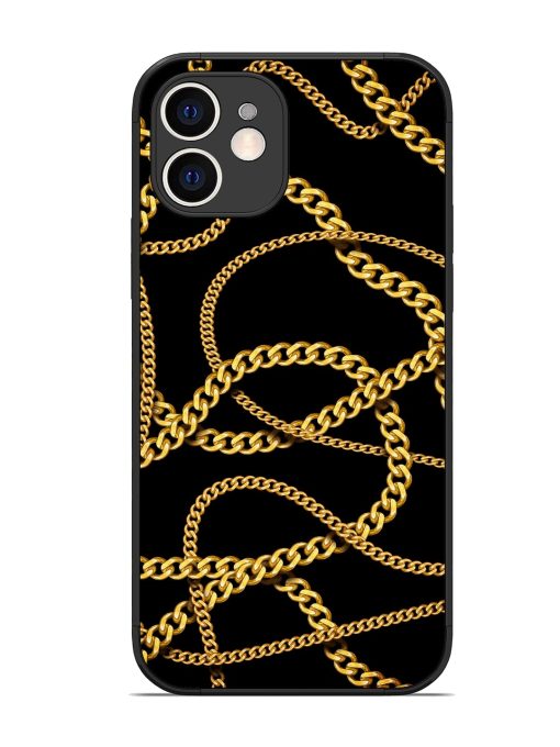 Decorative Golde Chain Glossy Metal Phone Cover for Apple Iphone 12 Edge Zapvi