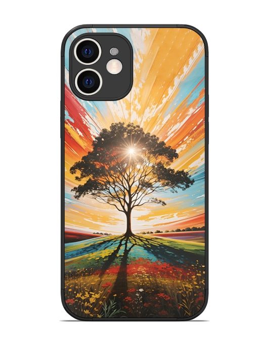 Abstract Tree Colorful Art Glossy Metal Phone Cover for Apple Iphone 12 Edge Zapvi