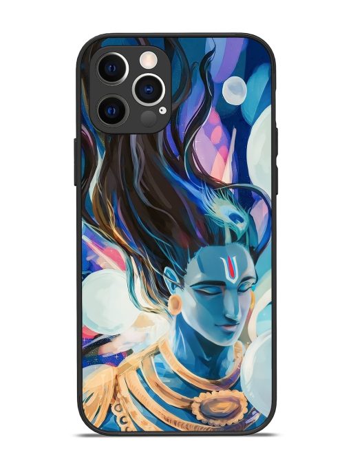 Bhagwan Sri Krishna Glossy Metal Phone Cover for Apple Iphone 12 Pro Edge Zapvi