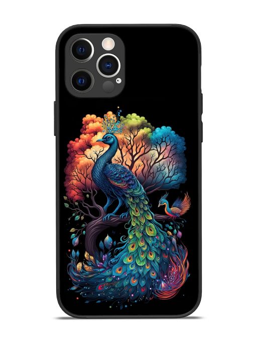 Peacock Tree Art Glossy Metal Phone Cover for Apple Iphone 12 Pro Edge Zapvi