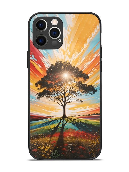 Abstract Tree Colorful Art Glossy Metal Phone Cover for Apple Iphone 12 Pro Edge Zapvi